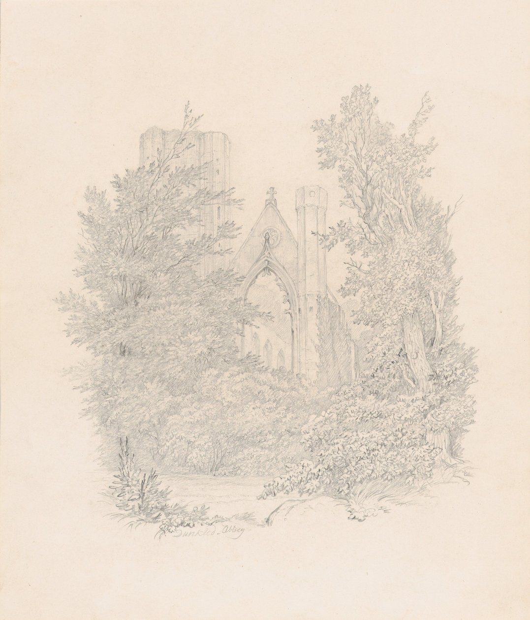 Vista de la fachada oeste de la catedral de Dunkeld de Carl Gustav Carus