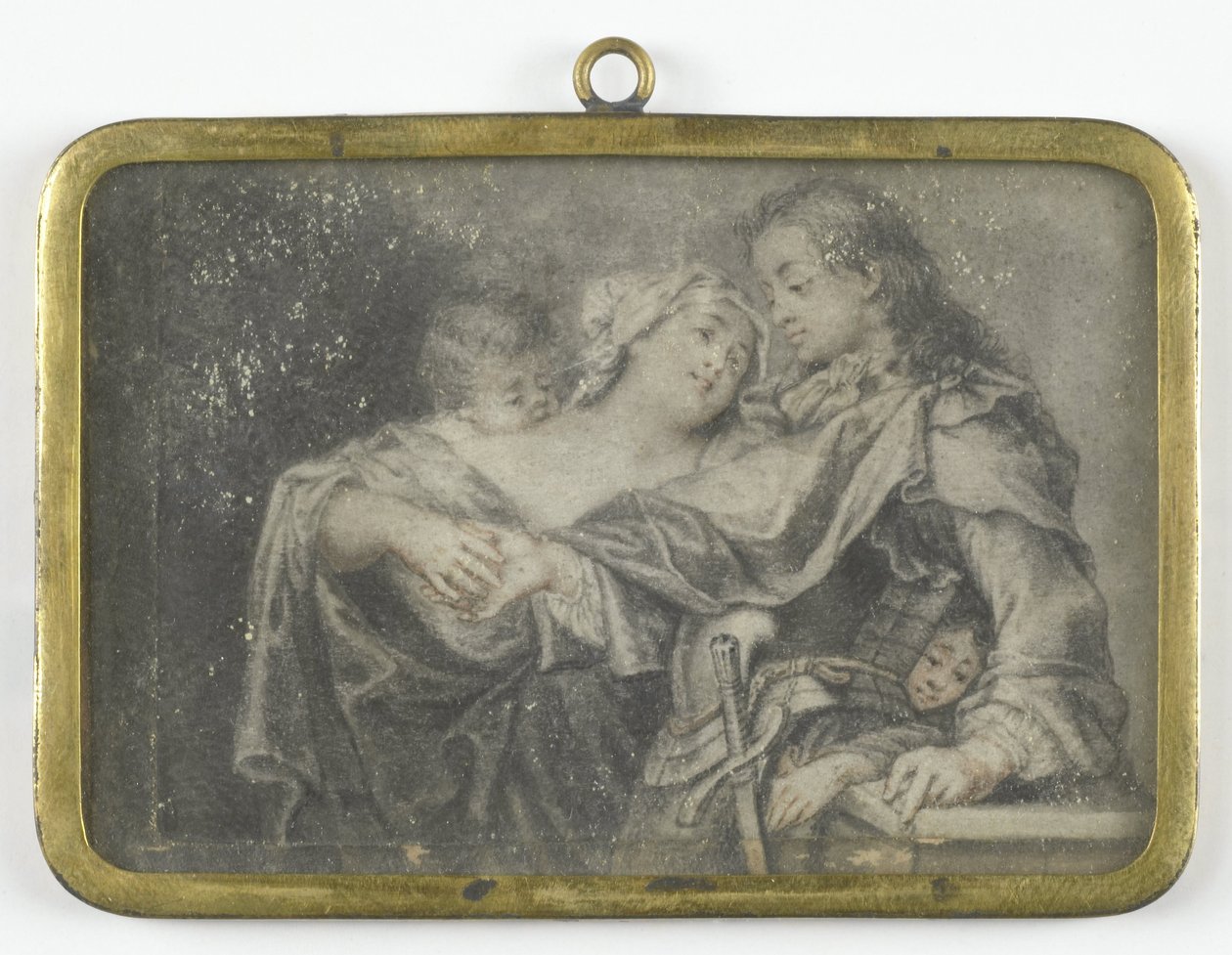 Una joven distrae a un guerrero mientras uno de sus hijos le roba de Carl Gustav Klingstedt (attributed to)