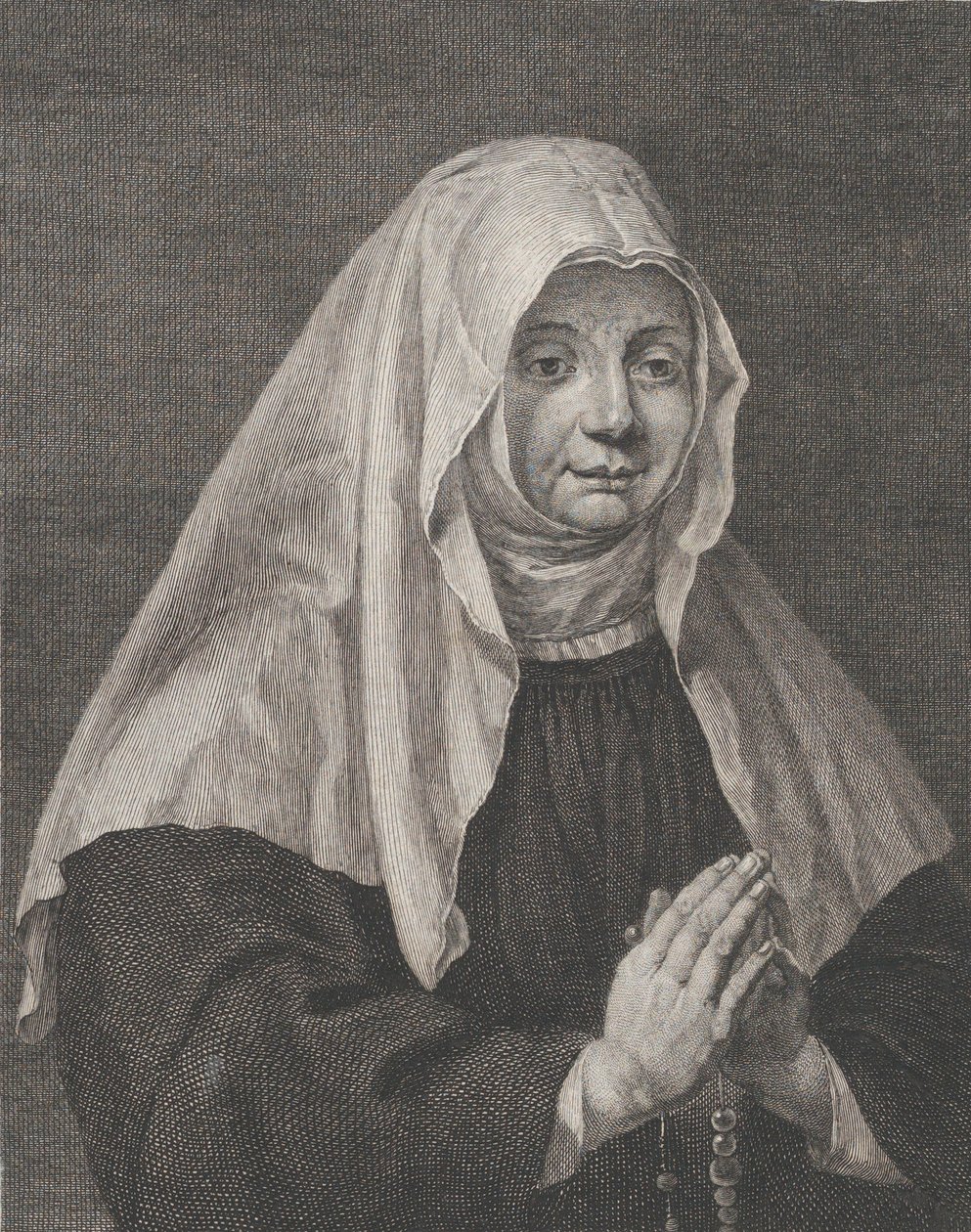 Retrato de una monja rezando, ca. 1771 de Carl Guttenberg