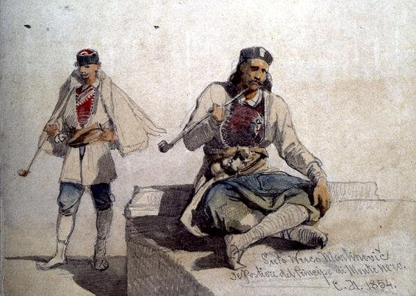 Estudio de dos figuras, ambas fumando pipas de Carl Haag