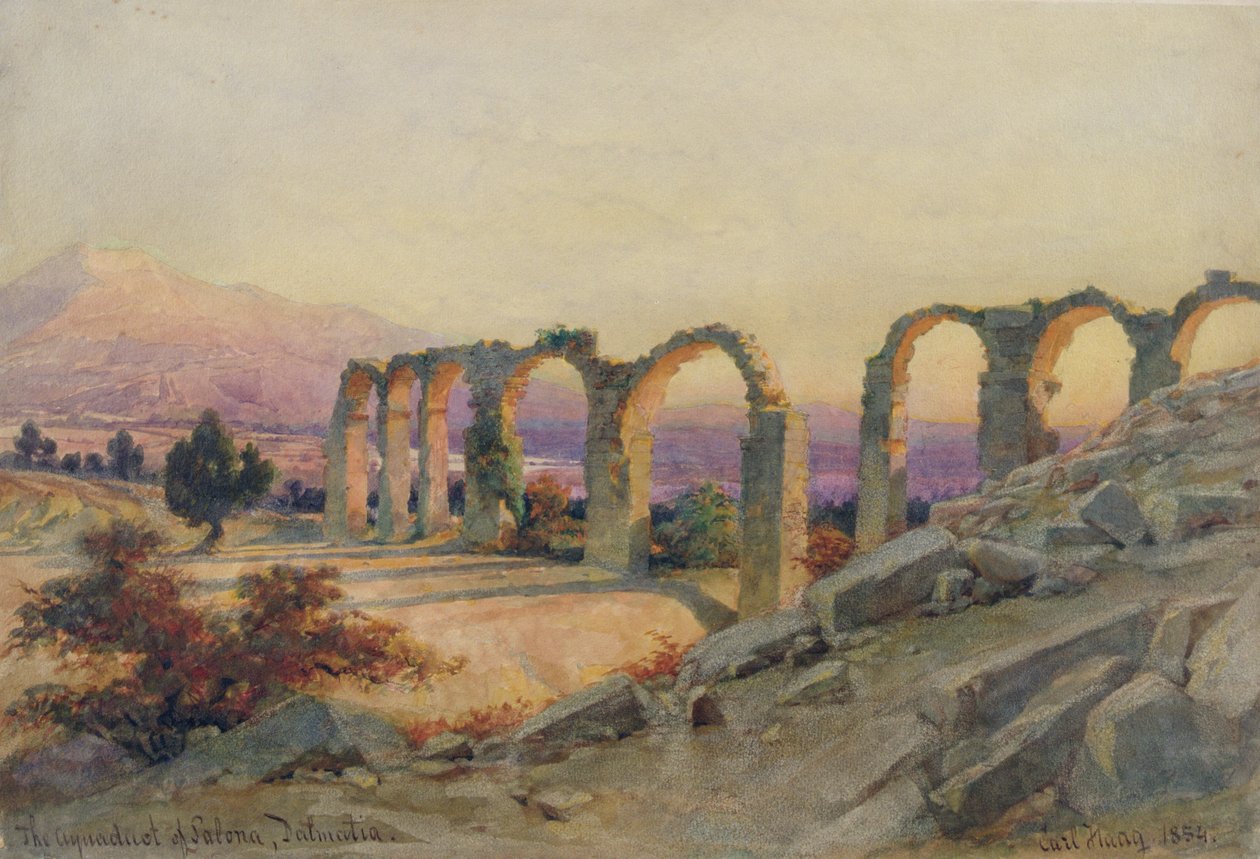 El acueducto de Salona, Dalmacia, 1854 de Carl Haag