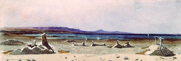 Tumbas en el Desierto de los Peregrinos de La Meca, cerca del Mar Rojo de Carl Haag
