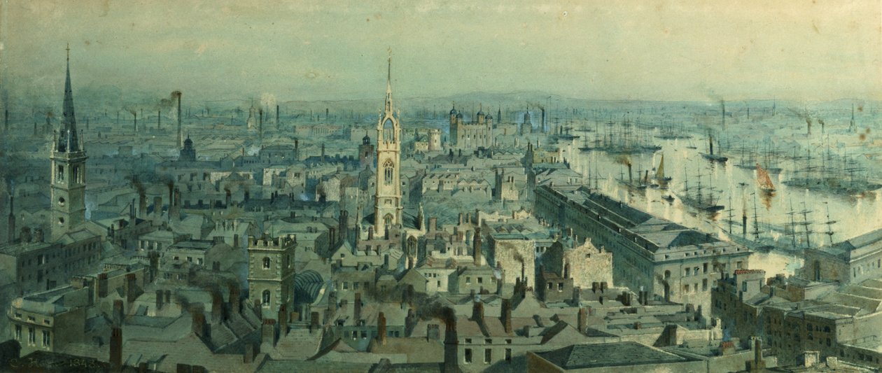 Vista de Londres desde el Monumento mirando al Este, 1848 de Carl Haag