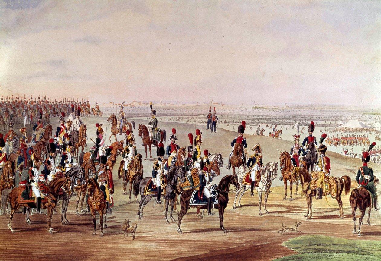 Imagen general de la caballería francesa, circa 1809 (Ilustración de Carl-Heinrich Rahl después de Wilhem von Kobell) de Carl Heinrich Rahl