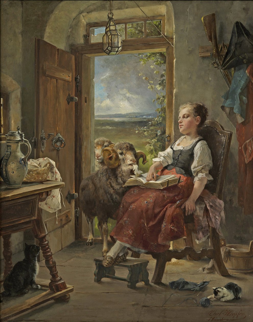 Carl Herpfer - Campesina dormida de Carl Herpfer