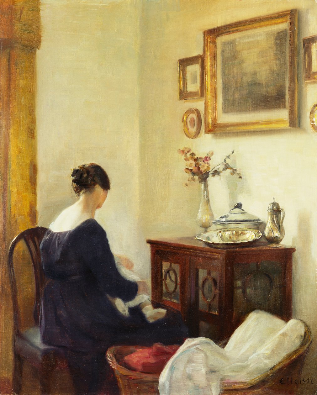 Una Madre y un Niño en un Interior de Carl Holsoe