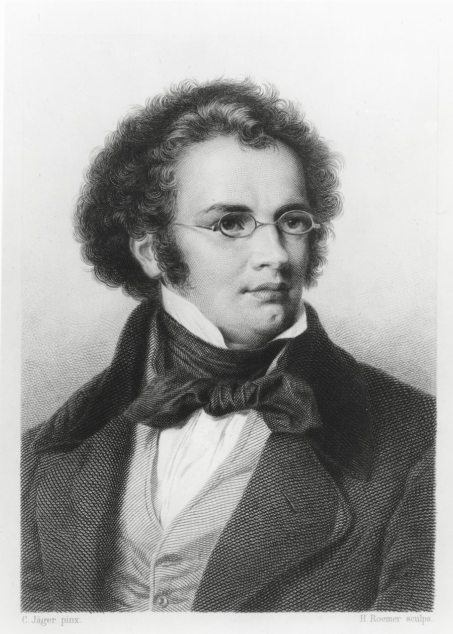 Retrato de Franz Schubert (1797-1828) grabado por H. Roemer de Carl Jaeger