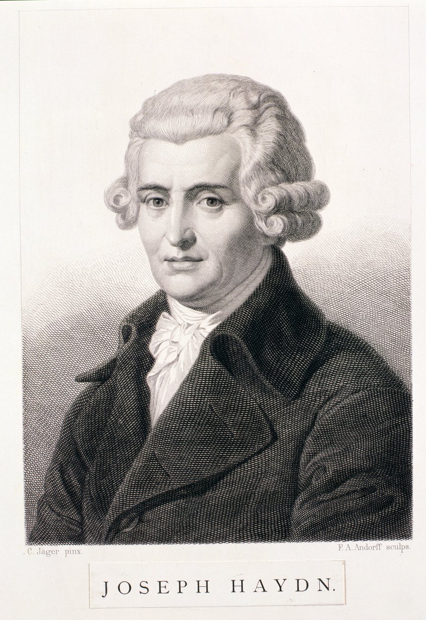 Joseph Haydn (1732-1809) grabado por F.A. Andorff de Carl Jager