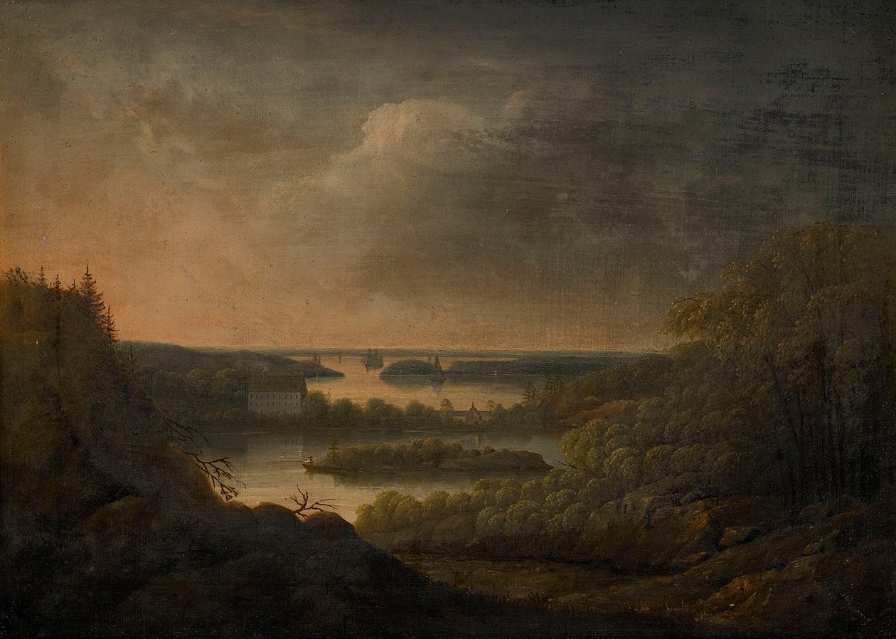 Vista de la mansión de Velamsund de Carl Johan Fahlcrantz