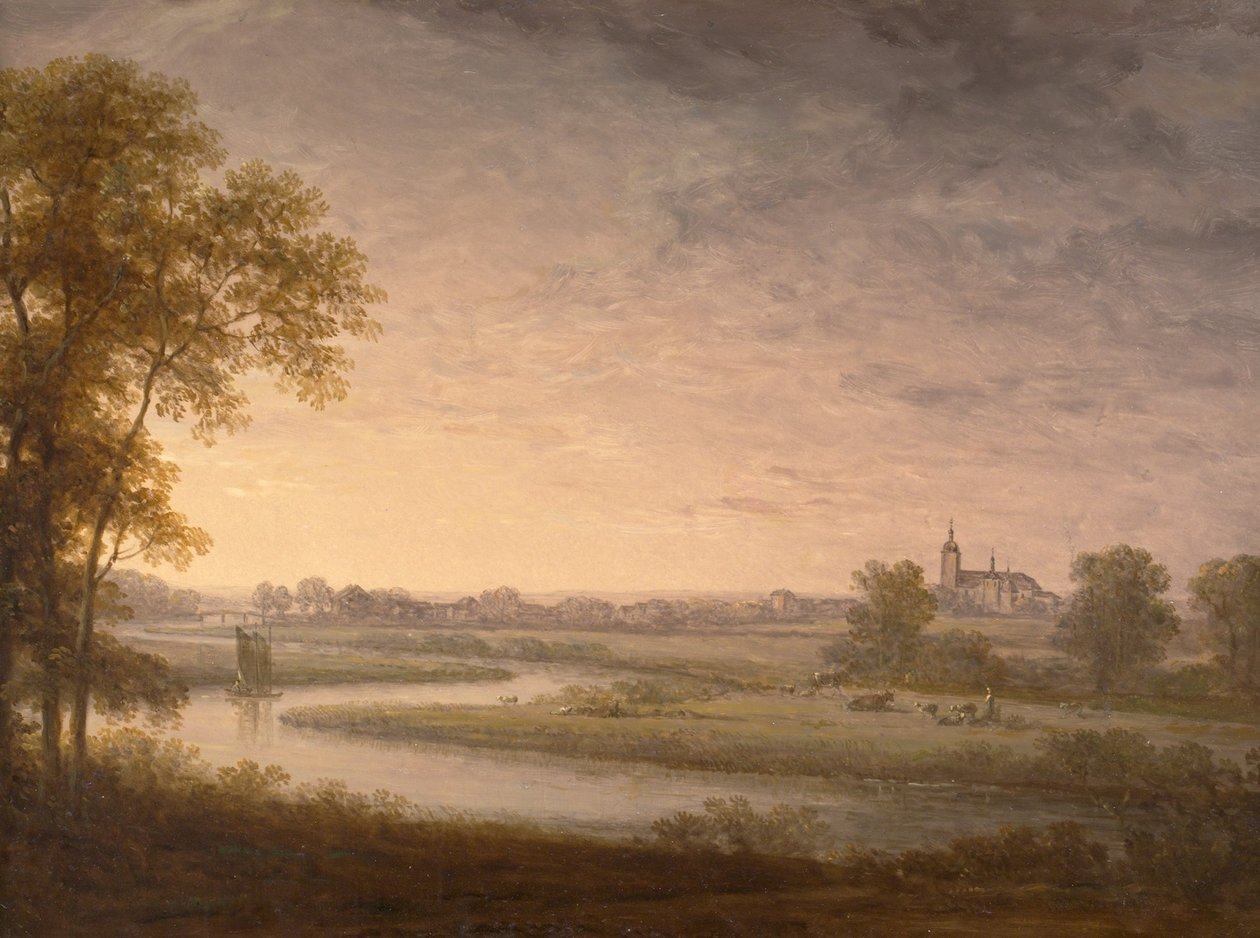 Extenso paisaje con Västerås al fondo de Carl Johan Fahlcrantz