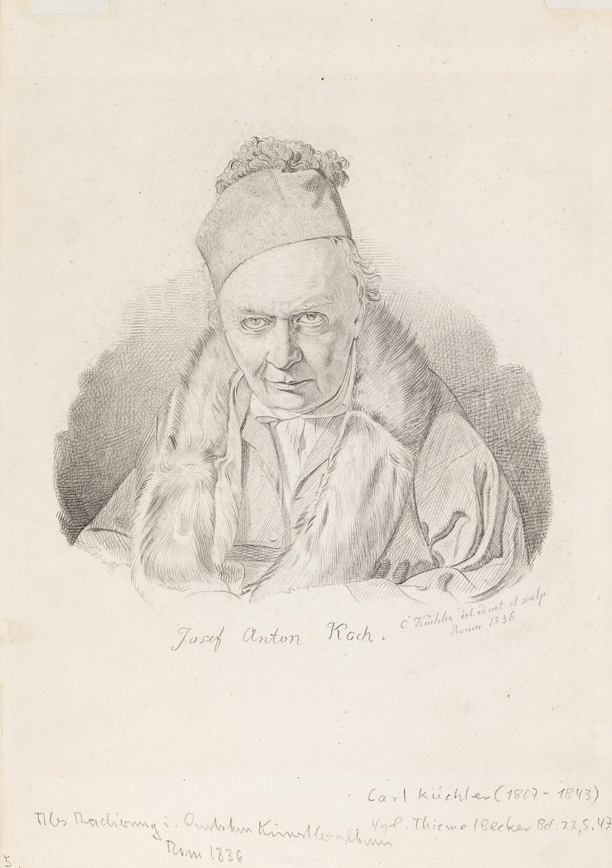 Retrato del pintor Joseph Anton Koch 1768-1839, 1836 de Carl Küchler