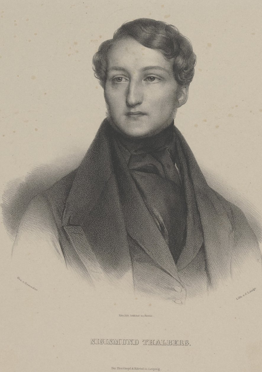 Retrato del pianista y compositor Sigismund Thalberg 1812-1871, c. 1850 de Carl Lange