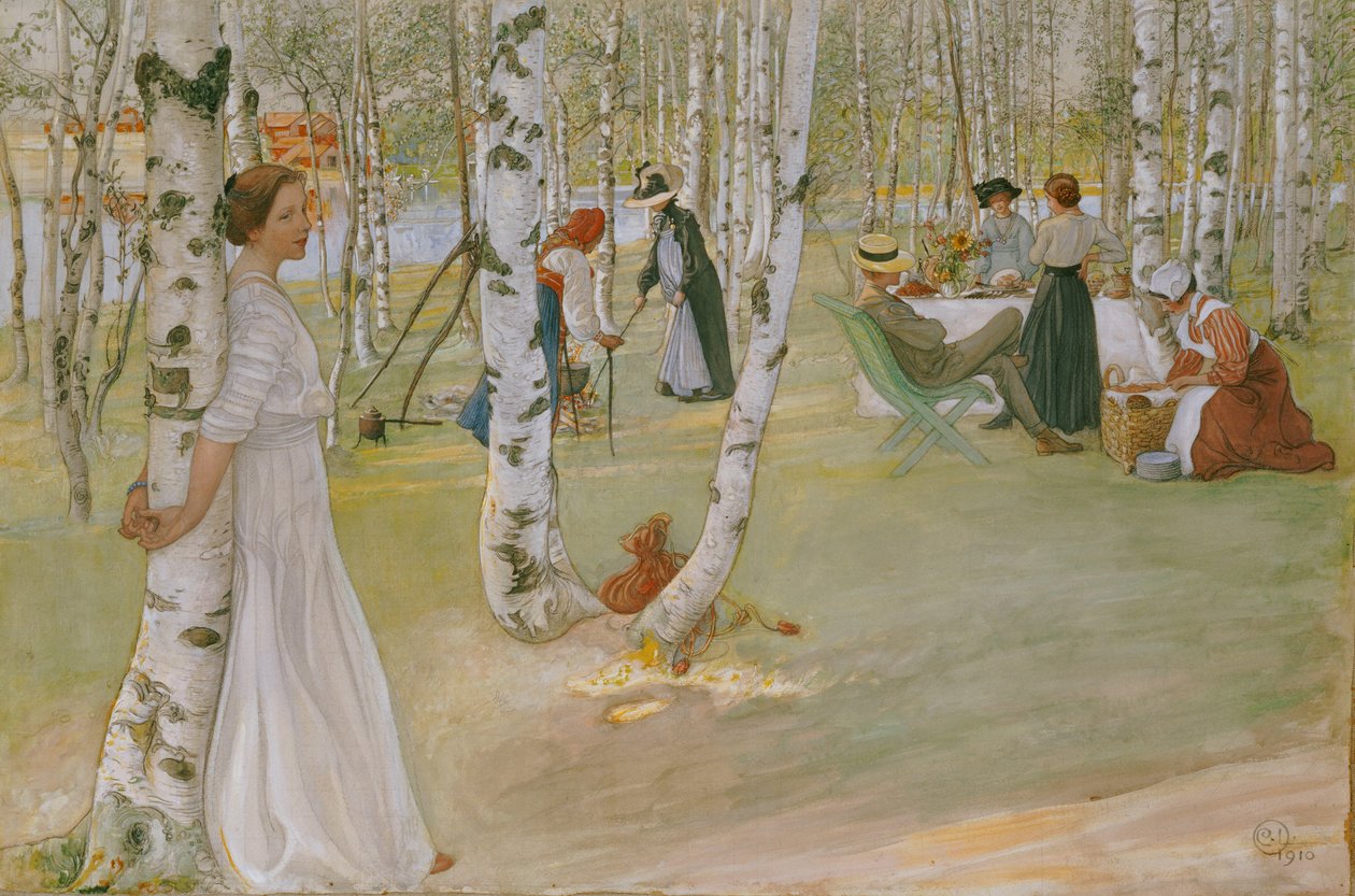 Desayuno al aire libre, 1910 de Carl Larsson