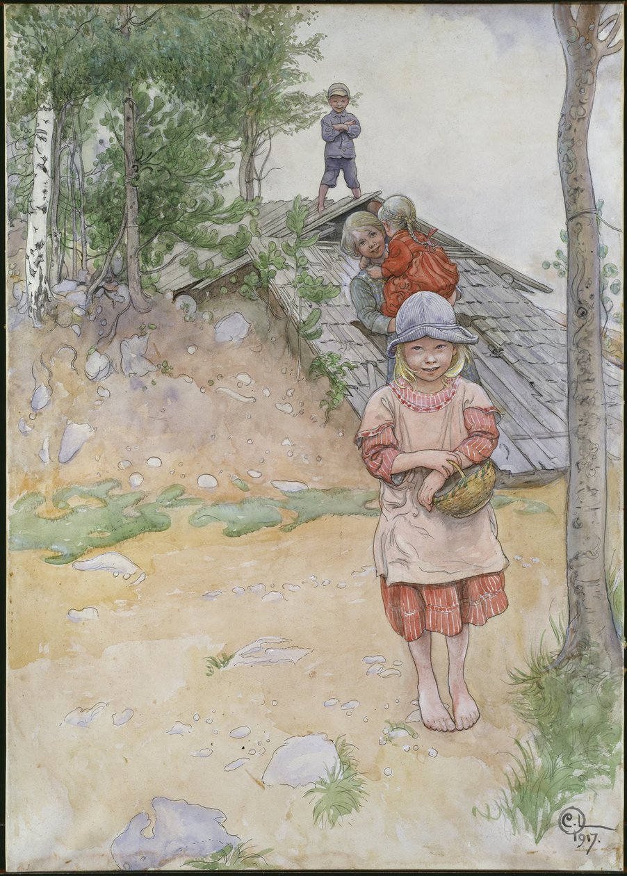 Junto a la bodega de Carl Larsson