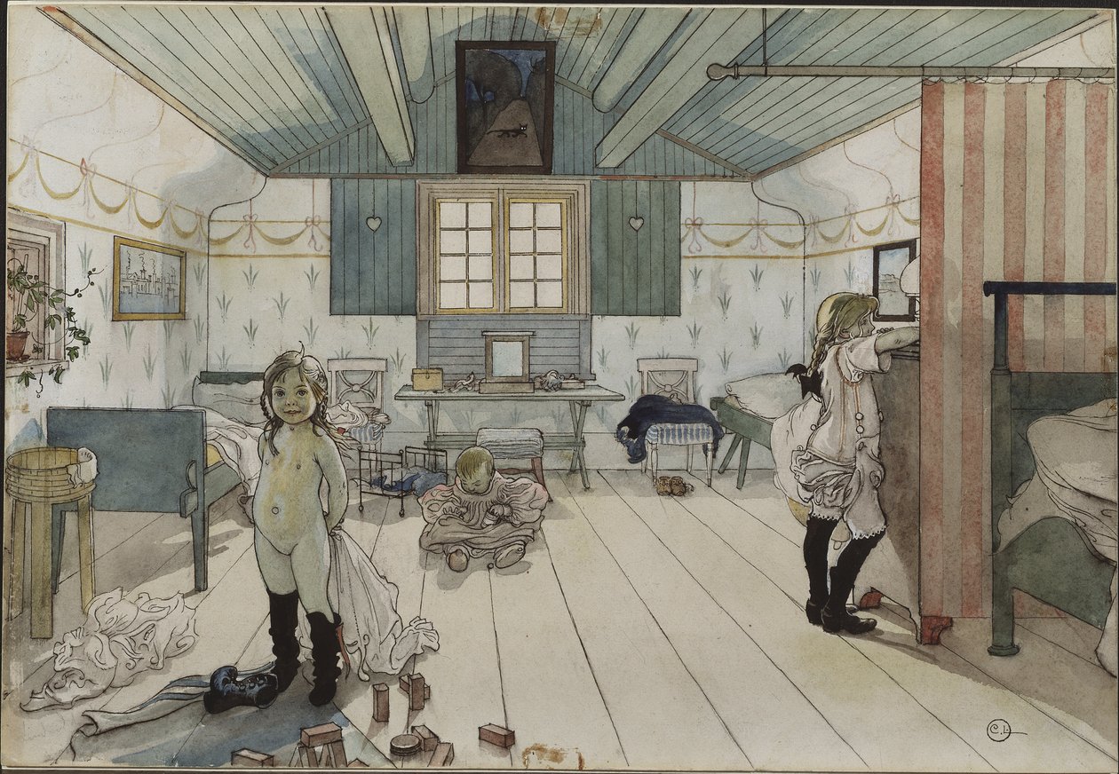 Habitación de niñas pequeñas de Carl Larsson