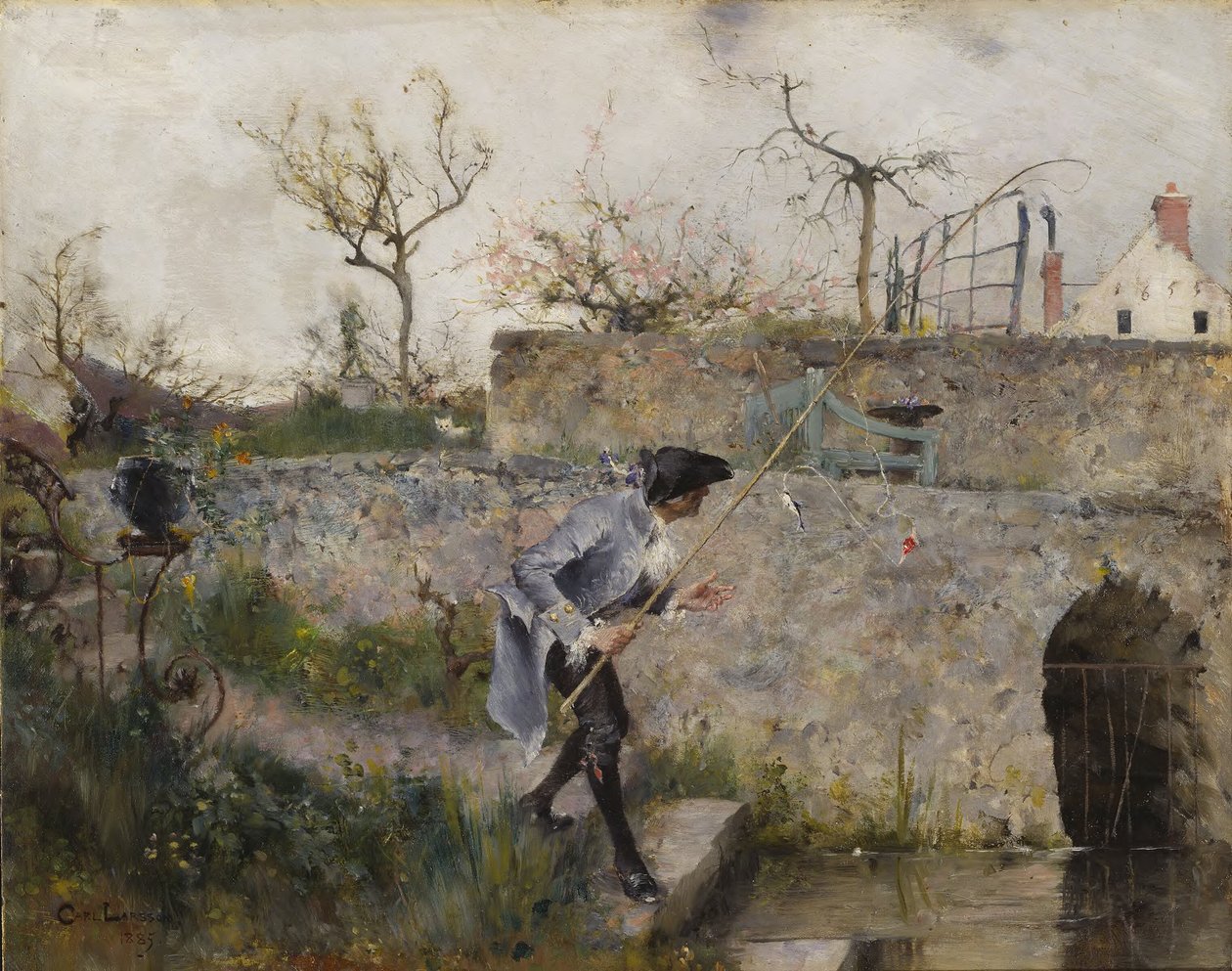 ¡Los peces están picando! de Carl Larsson