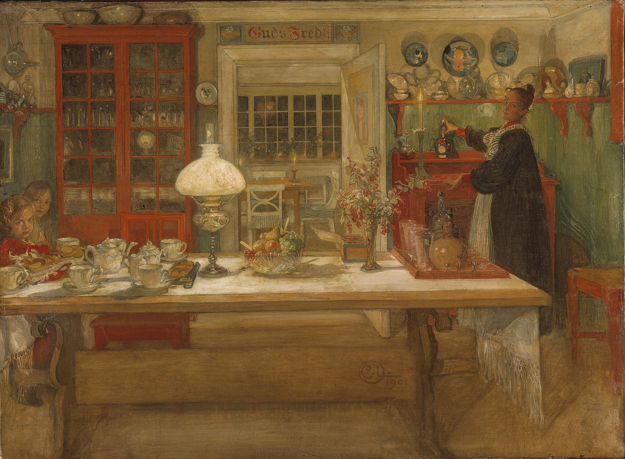Preparándose para un juego de Carl Larsson