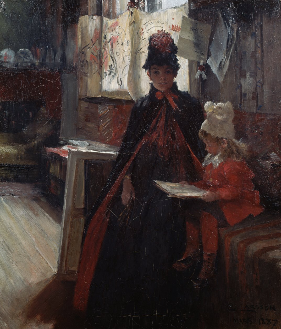 En Valand, interior con Karin y Suzanne de Carl Larsson