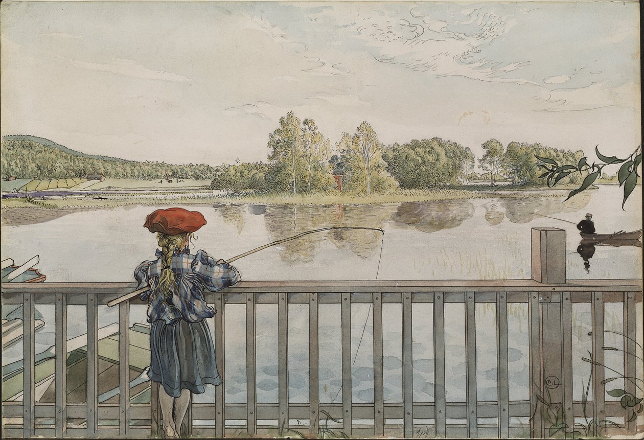 Lisbeth pescando de Carl Larsson