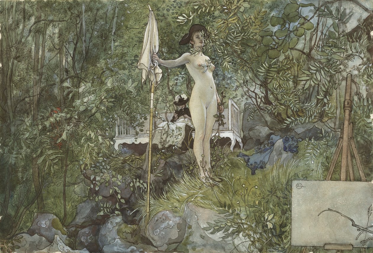 Estudio al Aire Libre, de la serie Un Hogar, c.1895 de Carl Larsson