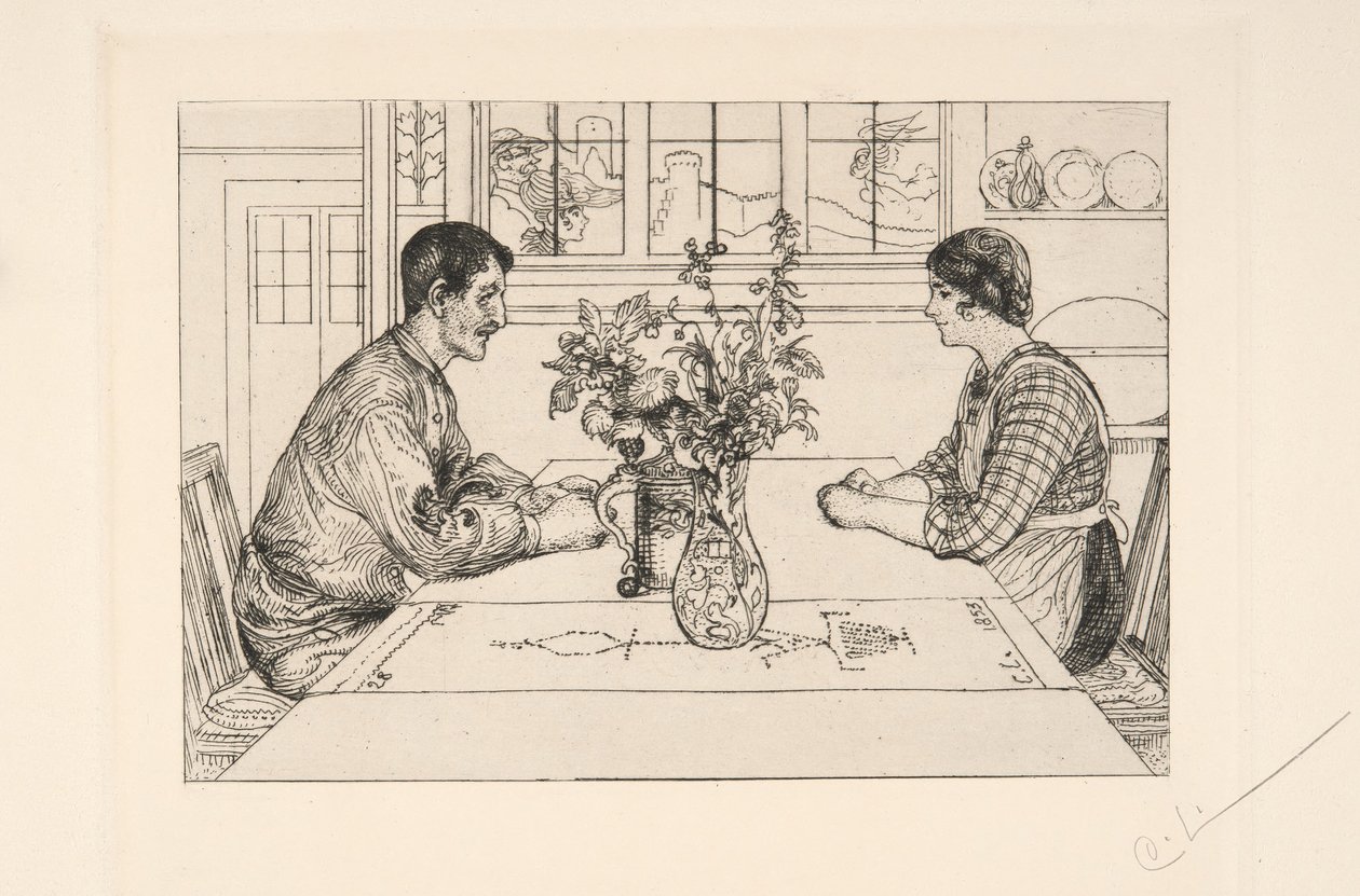 Autorretrato como grabador de Carl Larsson