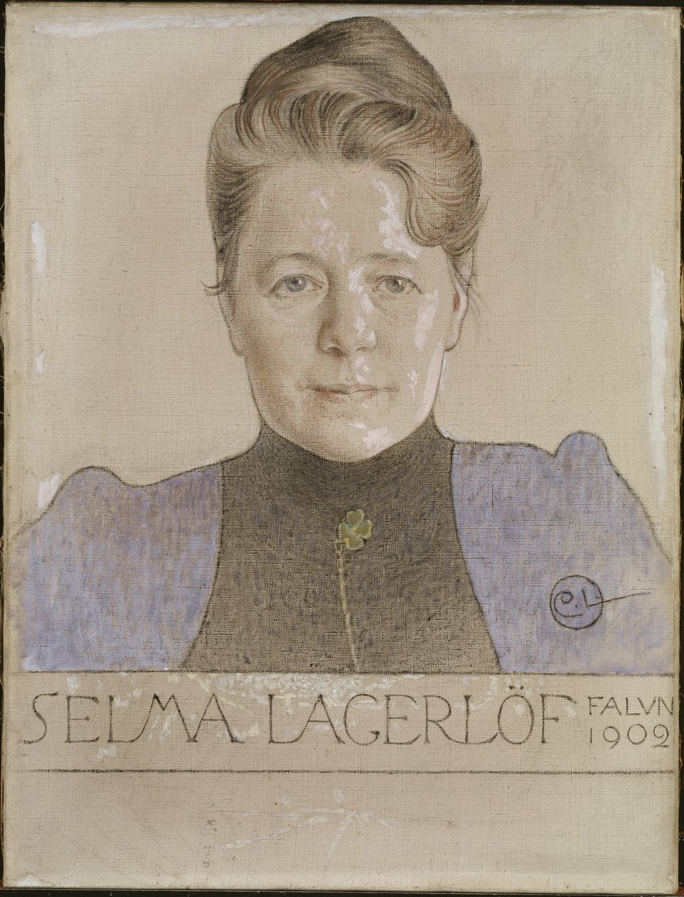 Retrato de la autora Selma Lagerlöf de Carl Larsson