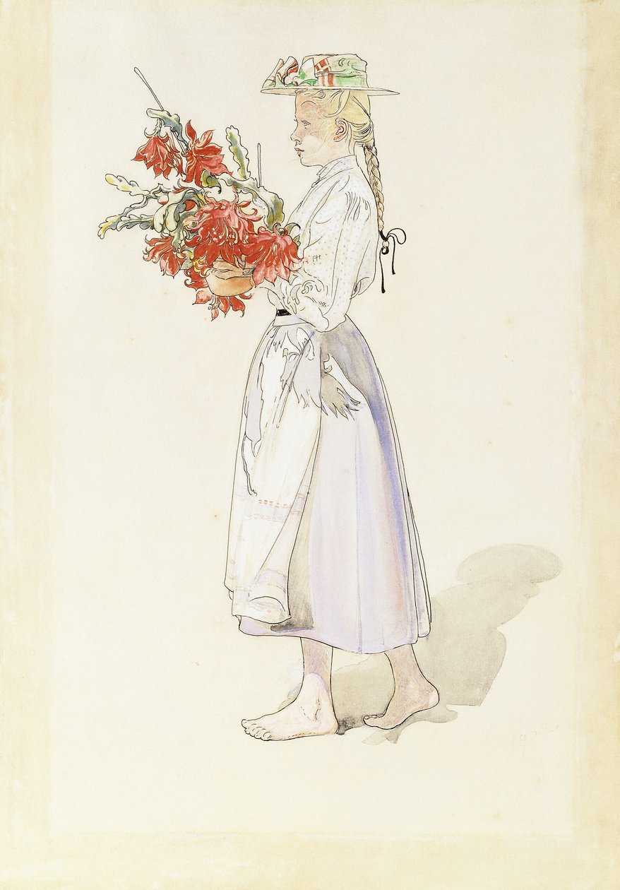 Estudio para Ute blaser sommarvind (Afuera soplan los vientos de verano) de Carl Larsson