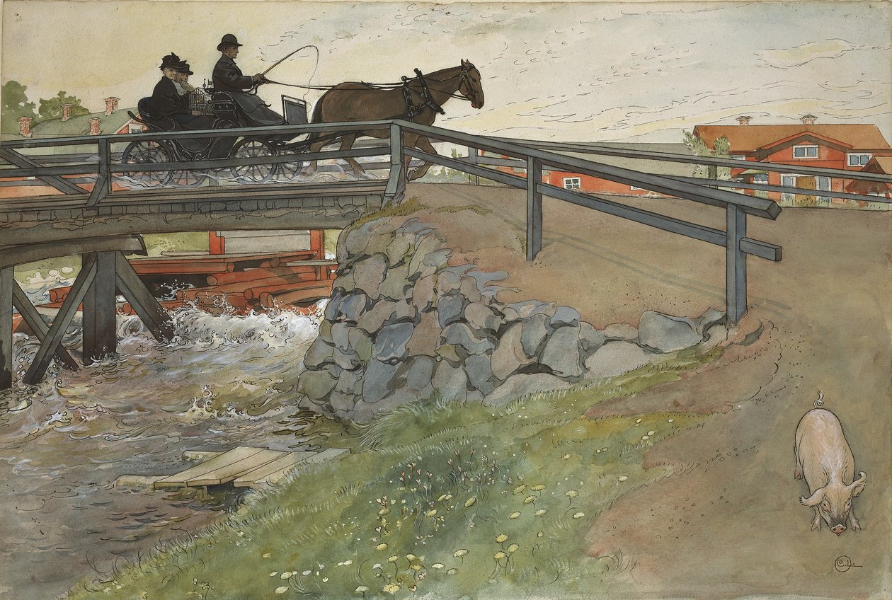 El Puente, de la serie Un Hogar, c.1895 de Carl Larsson