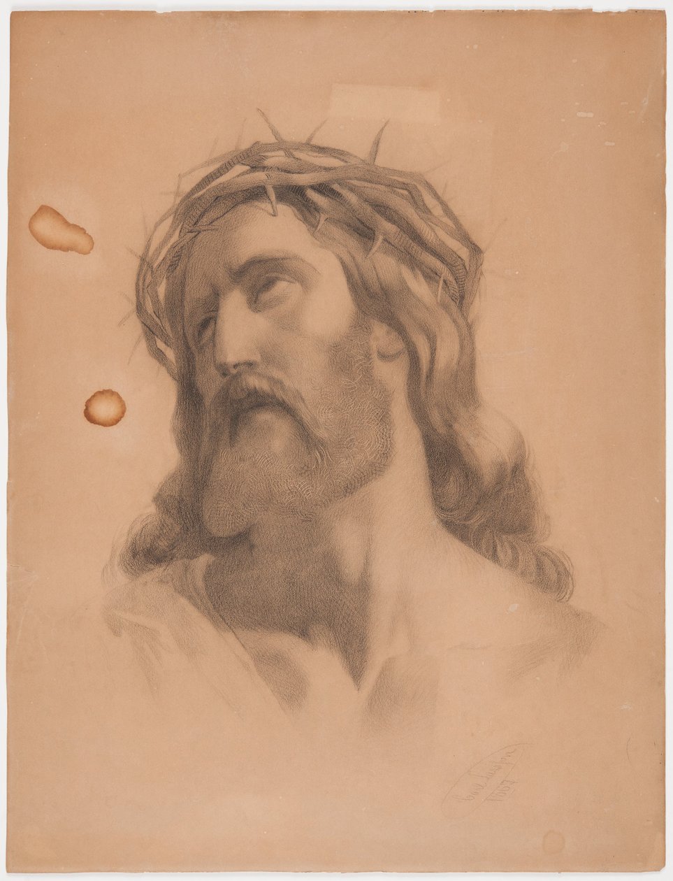 Cabeza de Cristo coronada de espinas de Carl Larsson