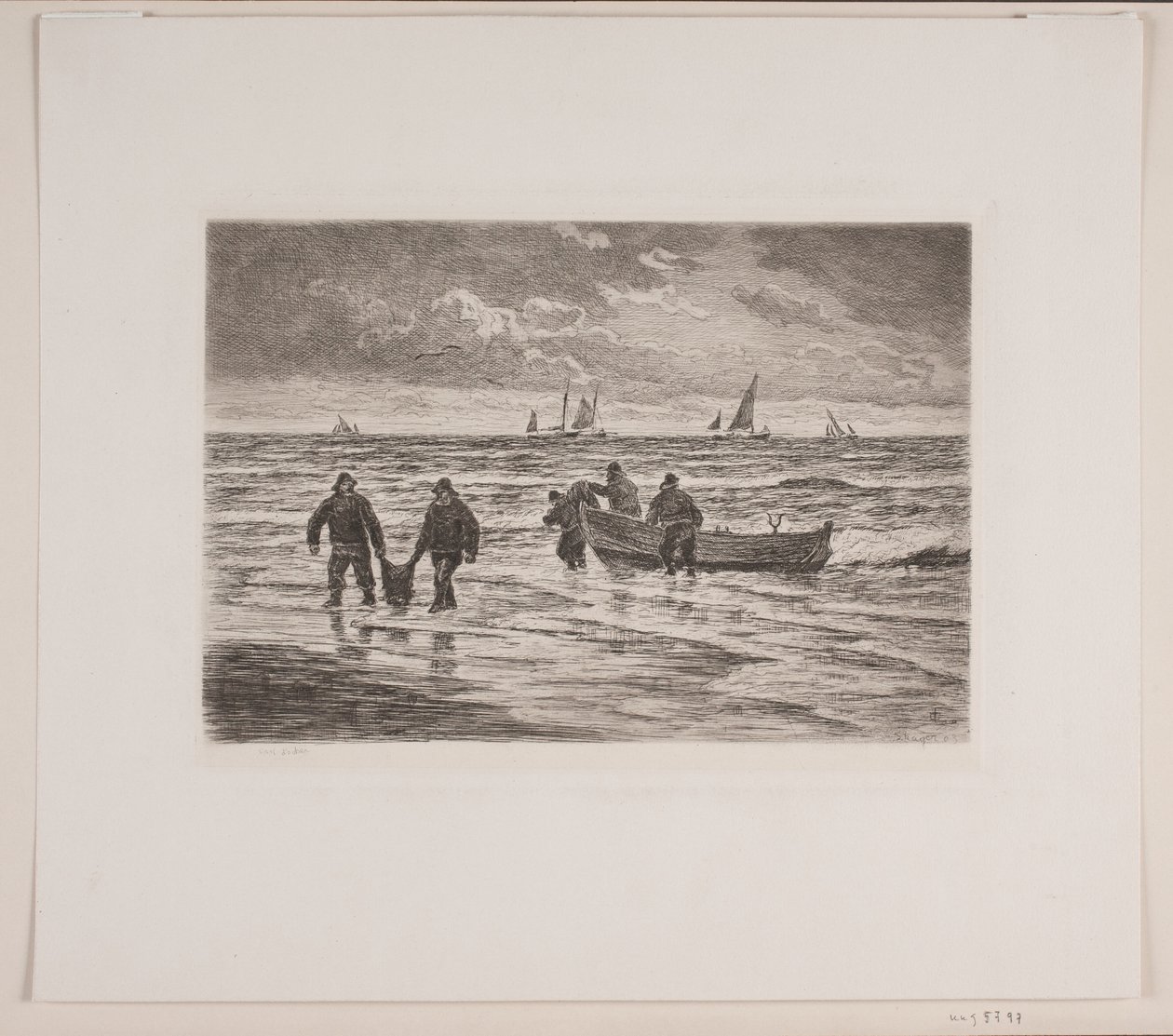 Fangsten bæres i land de Carl Locher