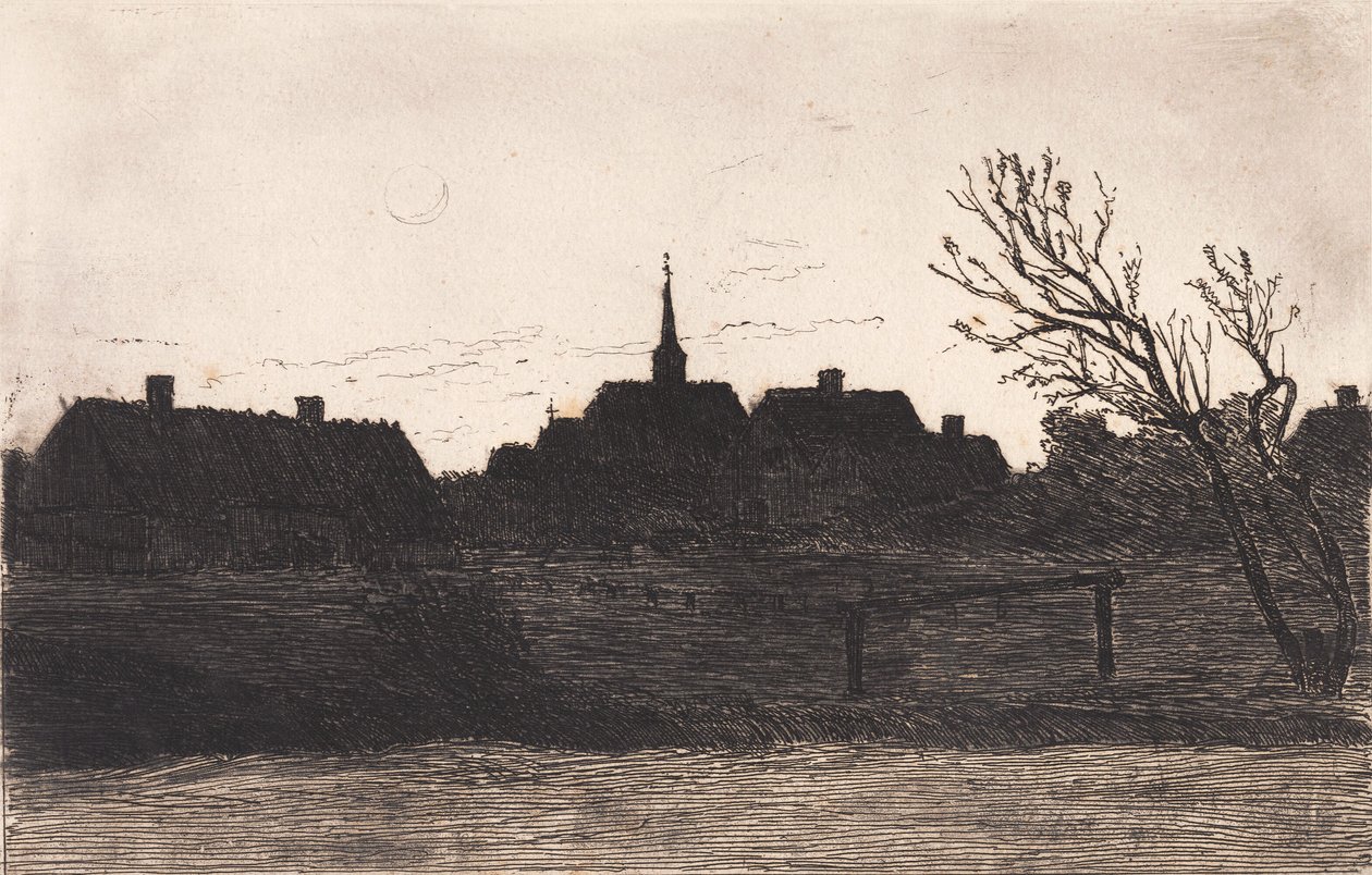 Iglesia de Hornbæk, tarde de verano de Carl Locher