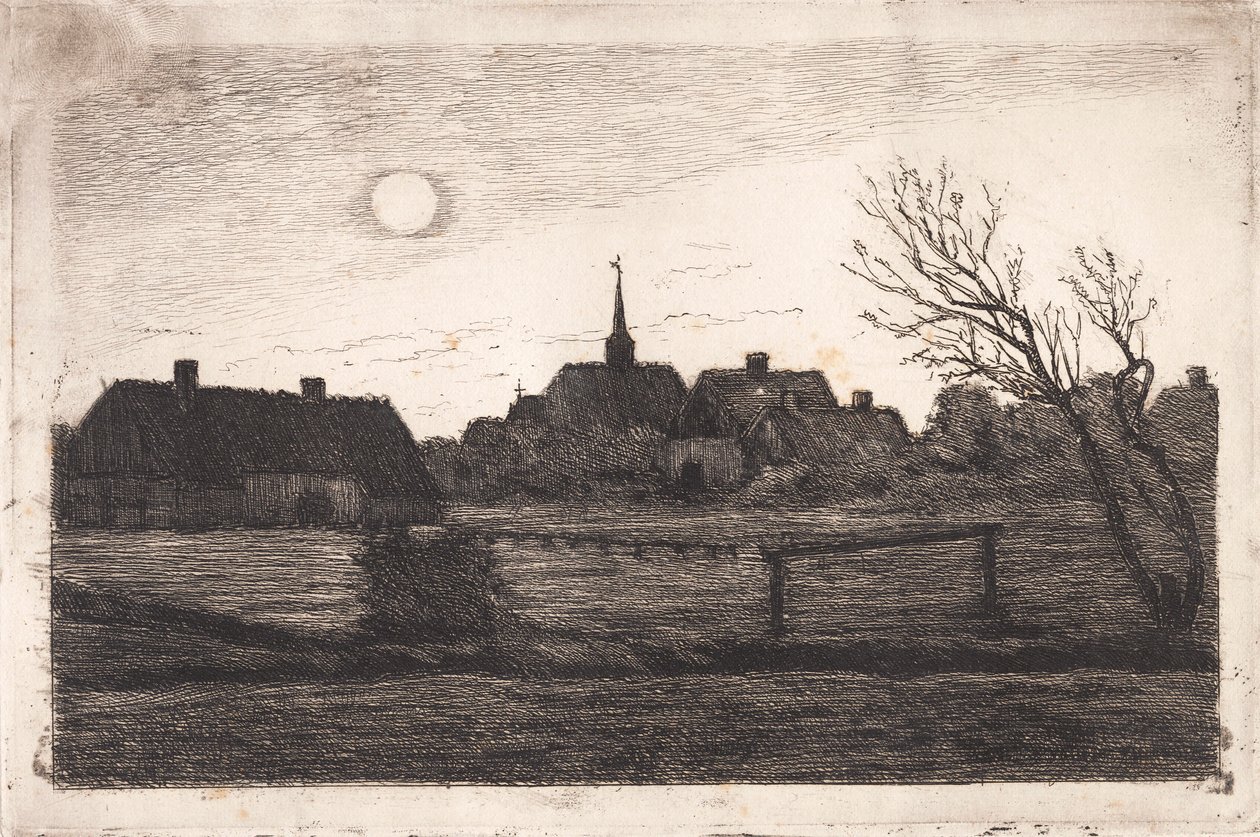 Iglesia de Hornbæk, tarde de verano de Carl Locher