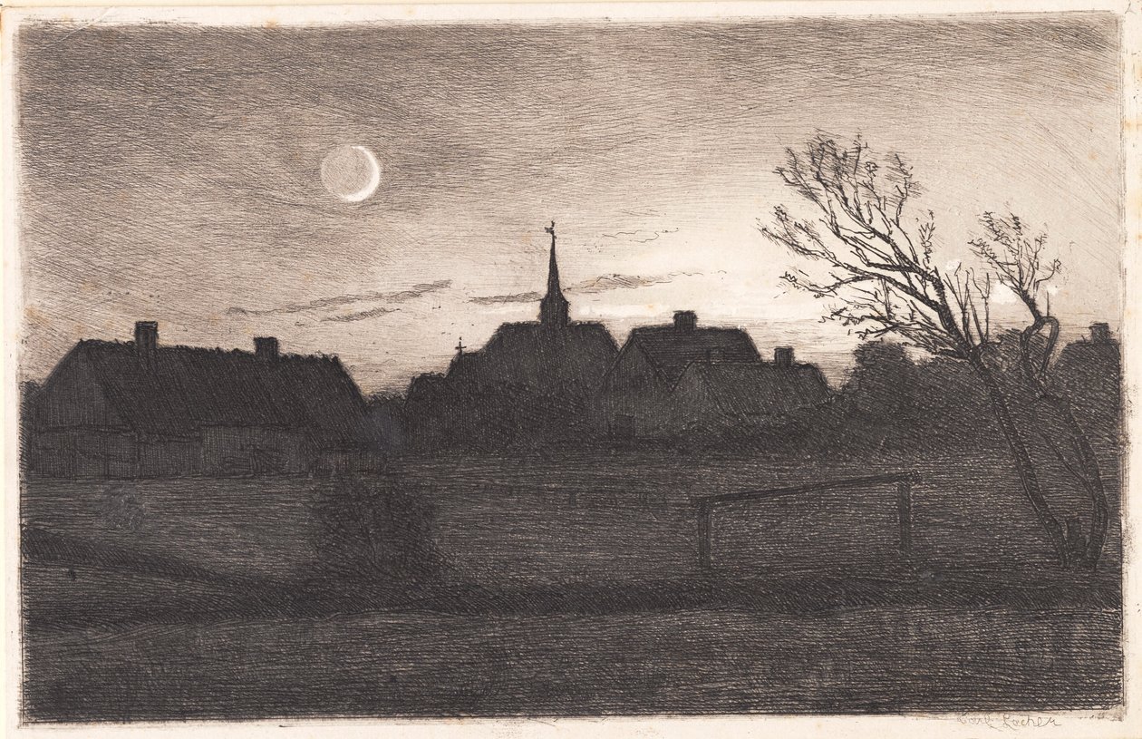 Hornbæk kirke, tarde de verano de Carl Locher