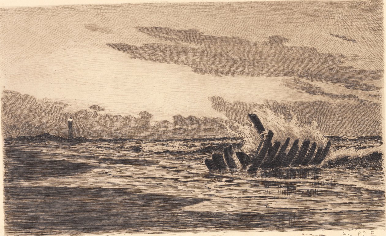Naufragio cerca del faro de Skagen de Carl Locher