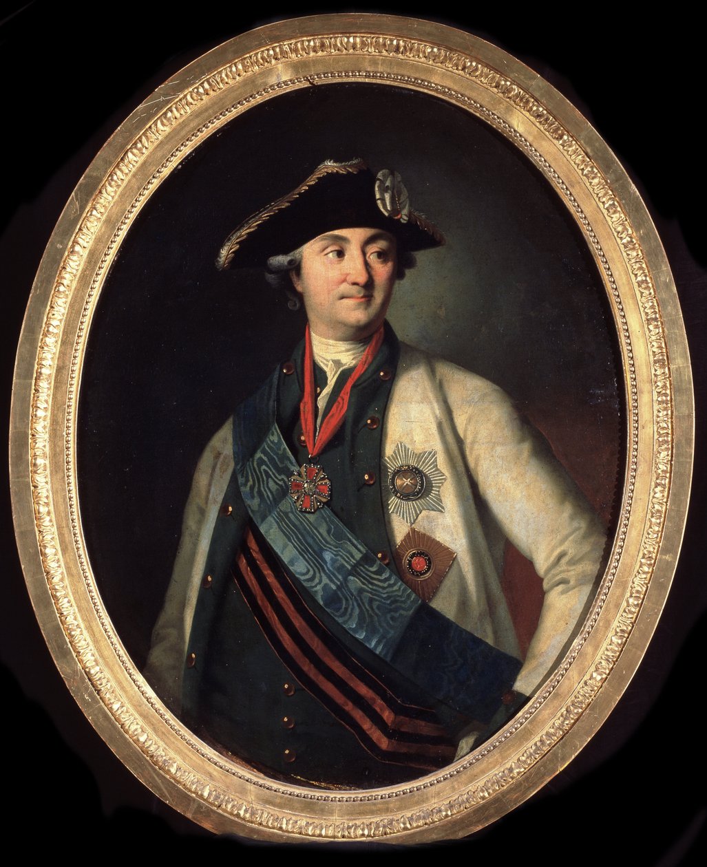 ""Portrait du comte Alexei Grigorievich Orlov (1737-1808), commandant des Forces navales russes"" (Retrato del comandante en jefe de la flota Conde Alexey Grigoryevich Orlov de Chesma (1737-1808)) Peinture de Carl Ludwig Johann Christineck (1732/3-17 de Carl Ludwig Christinek