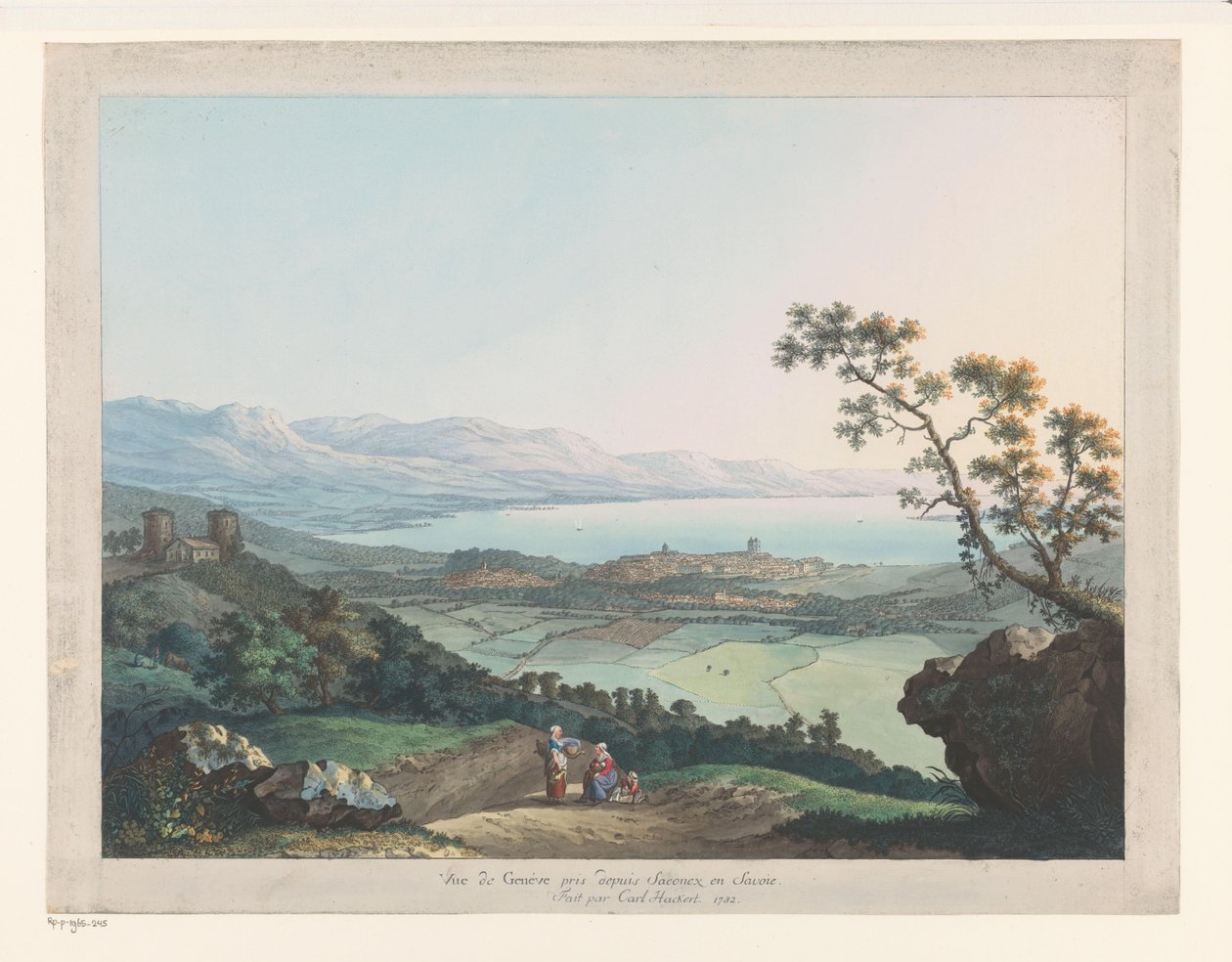 Visión de Génova
Vista de Ginebra desde el Saconex en Saboya (título en el objeto) de Carl Ludwig Hackert