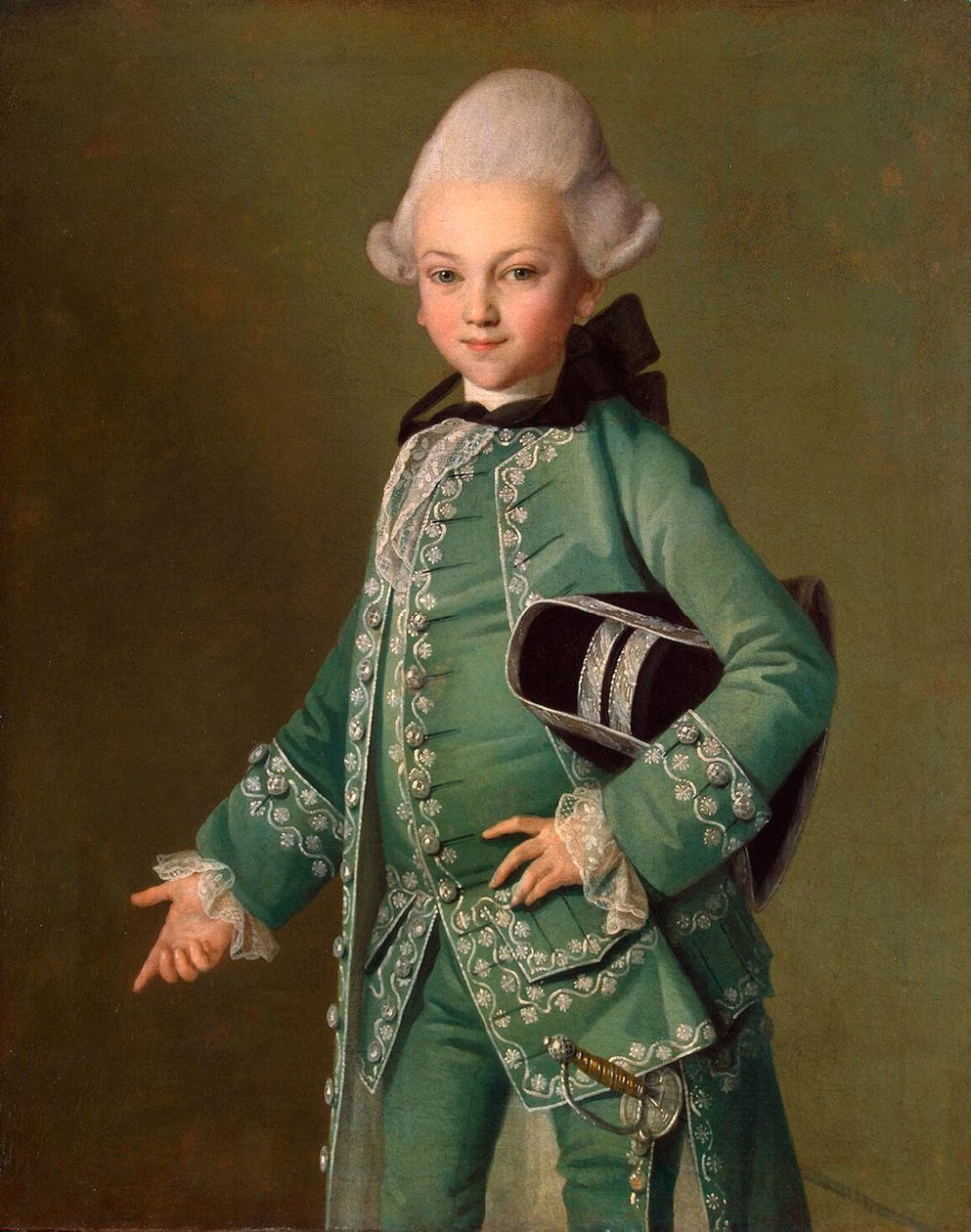Retrato del Conde Alexei Bobrinsky como un niño, 1769 de Carl Ludwig Johann Christineck