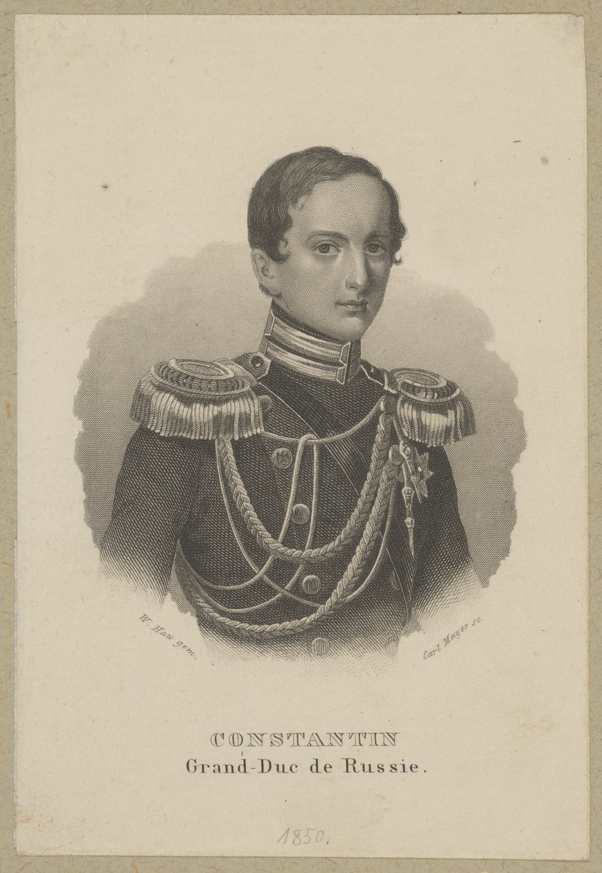 Konstanty Mikołajewicz Romanow (1827 San Petersburgo - 1892 Pawłowsk) - gran duque de Rusia, general y virrey del Reino de Polonia, presidente del Consejo de Estado de la Polonia del Congreso, almirante de la flota de Carl Mayer