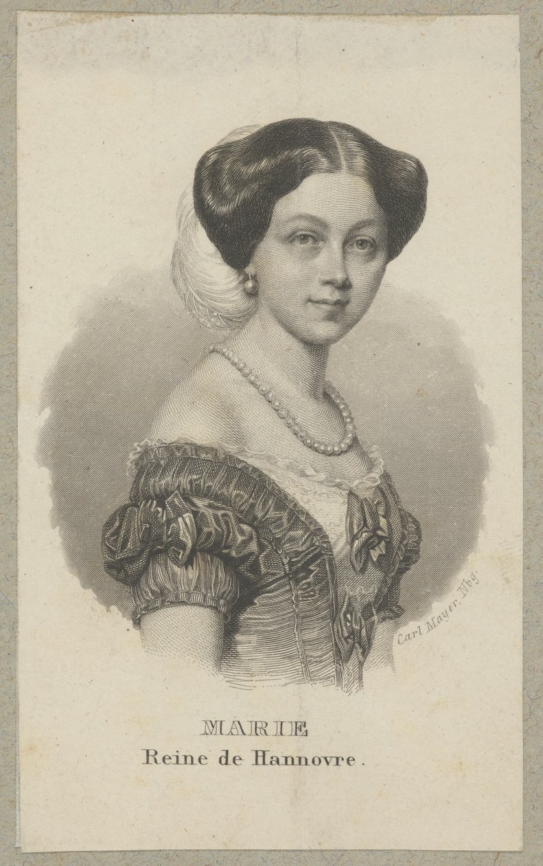 María de Hannover (1776 Londres - 1857 Londres) - princesa de Gran Bretaña e Irlanda, Hannover y Brunswick-Lüneburg, y por matrimonio duquesa de Gloucester y Edimburgo de Carl Mayer