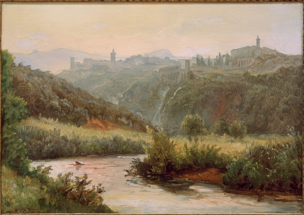 Vista de Tívoli y las cascadas de Carl Morgenstern