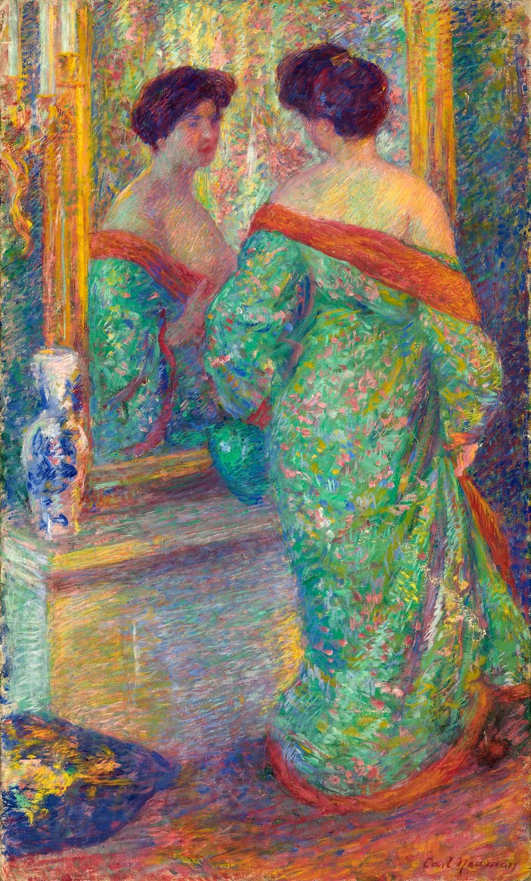 (Dama reflejada en el espejo) de Carl Newman