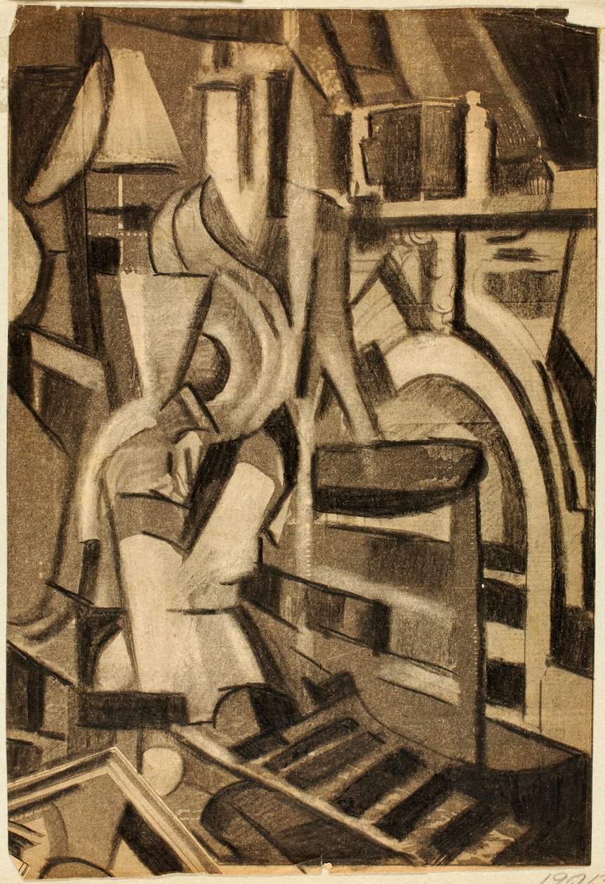 Abstracto--Figura sentada de Carl Newman