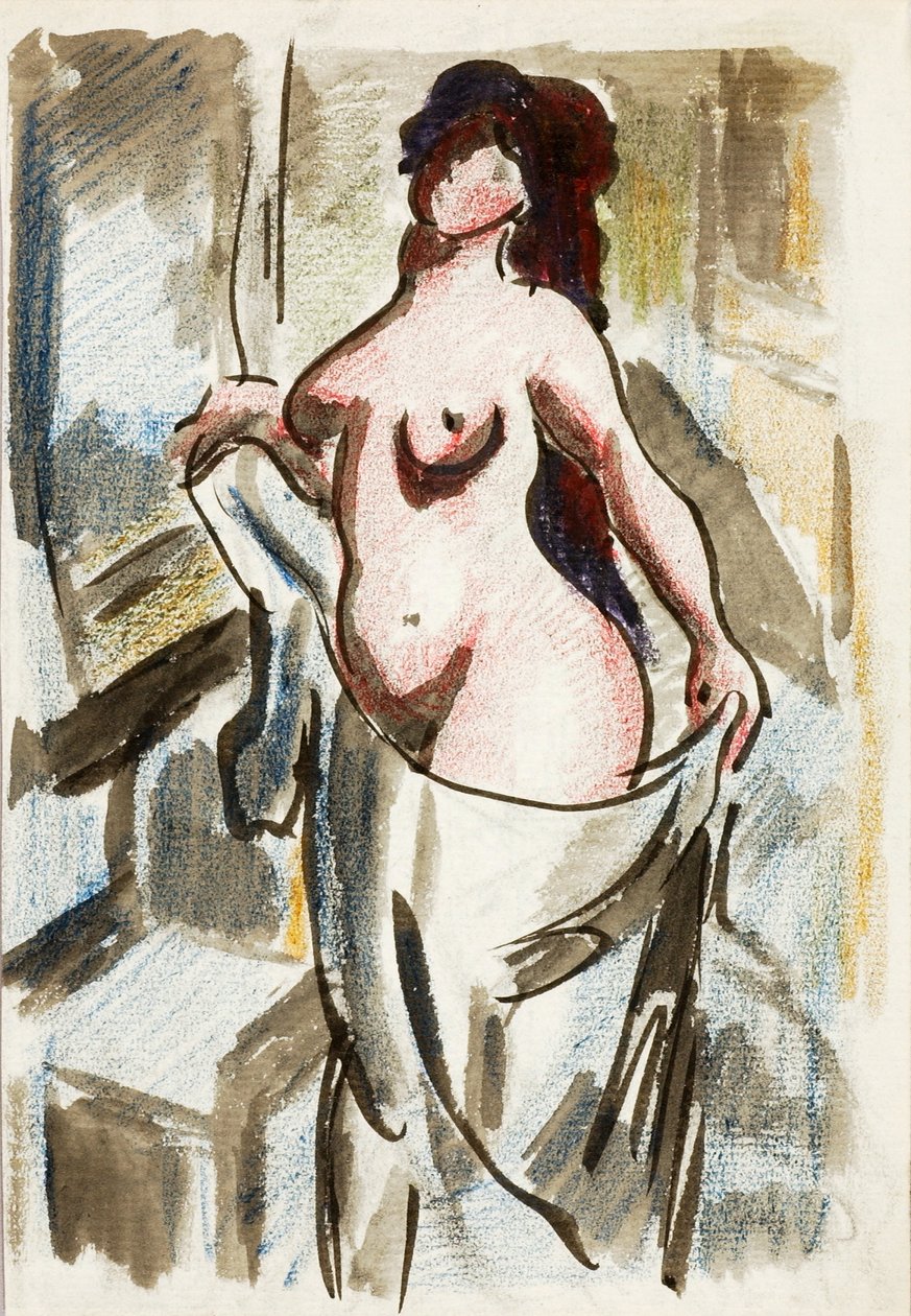 Desnudo femenino con drapeado de Carl Newman
