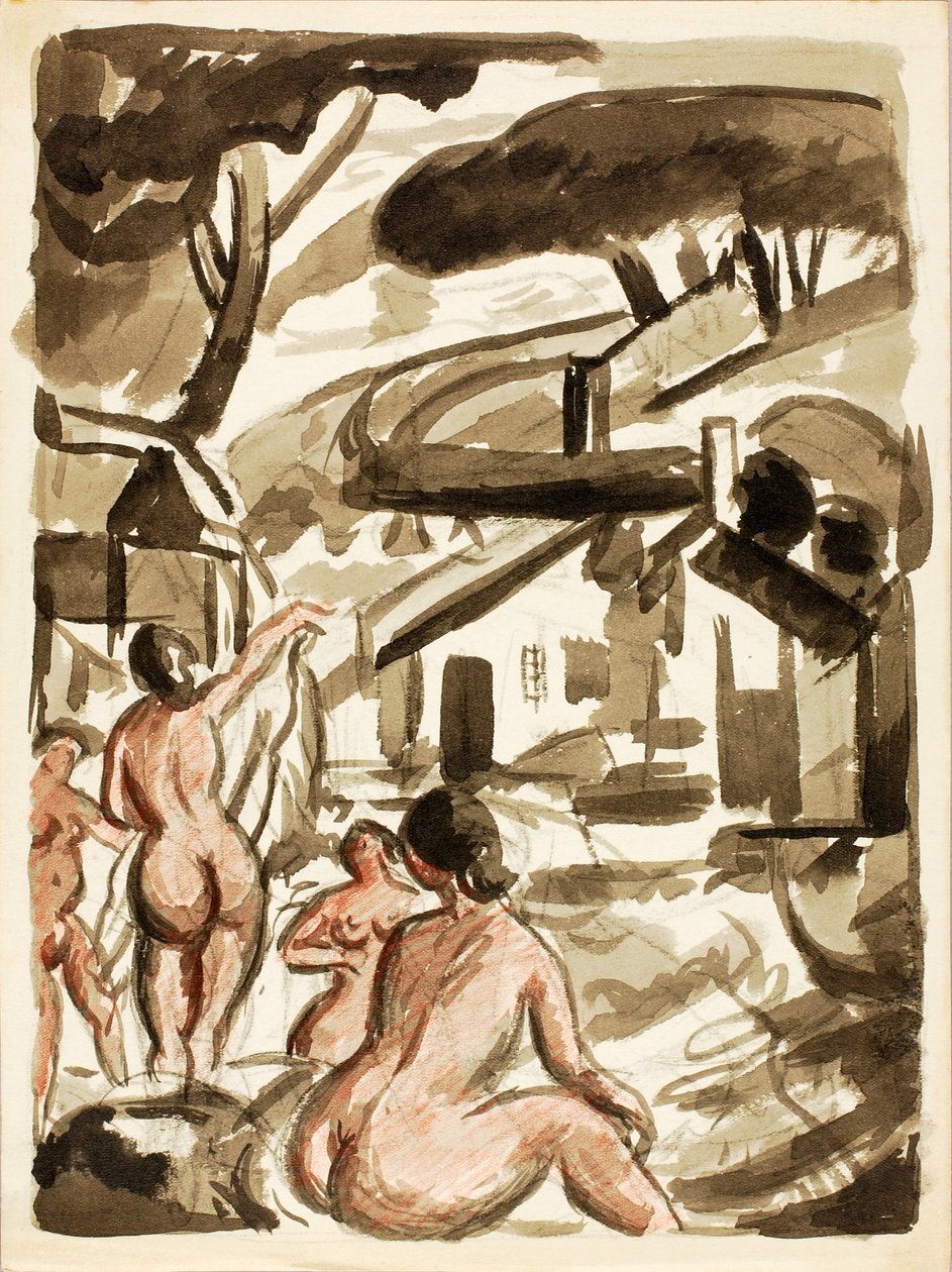 Grupo de cuatro desnudos femeninos de Carl Newman