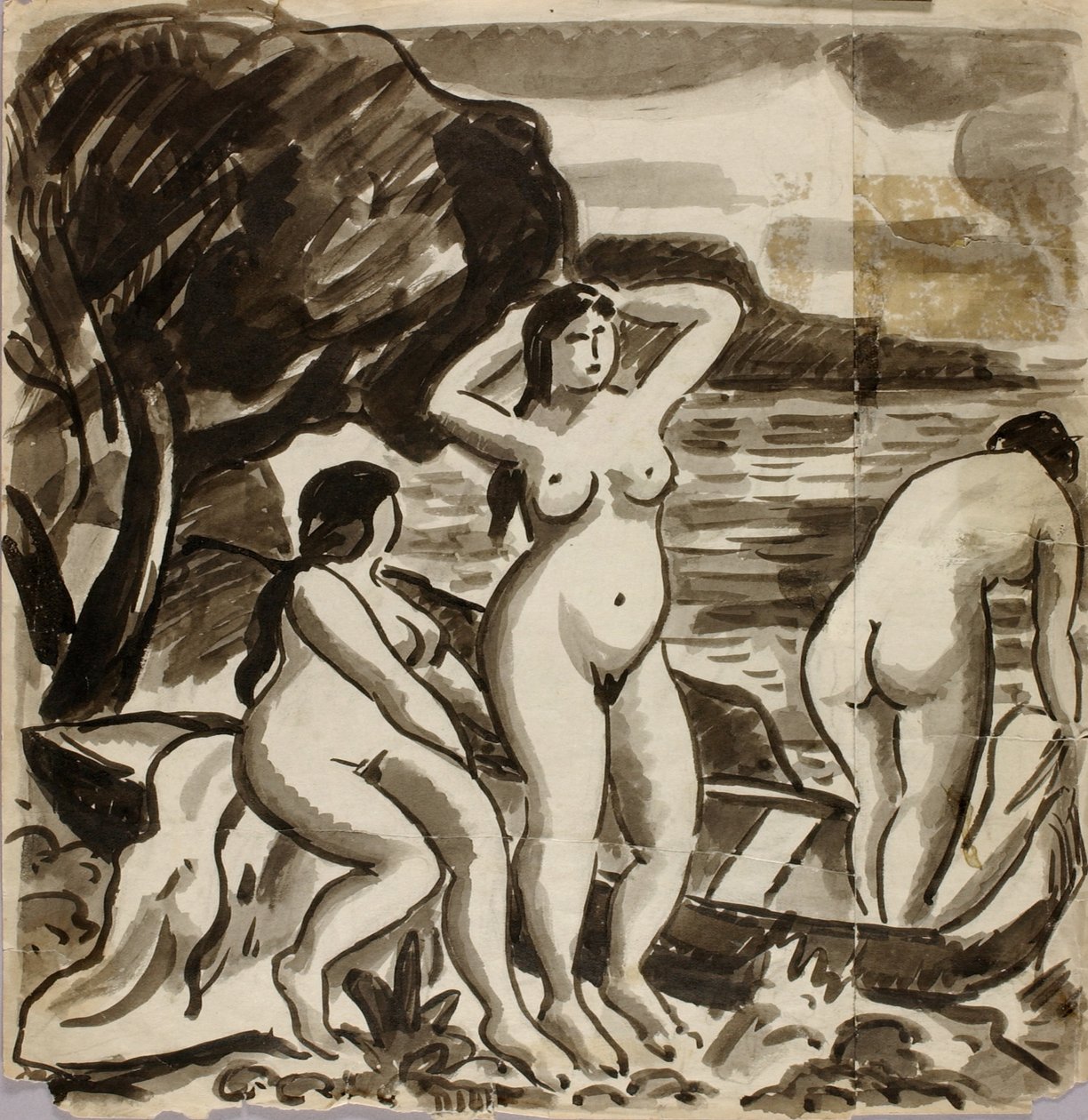 Grupo de tres desnudos femeninos de Carl Newman
