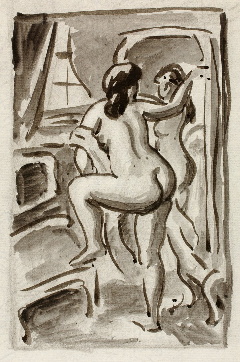 Dos desnudos femeninos de pie de Carl Newman