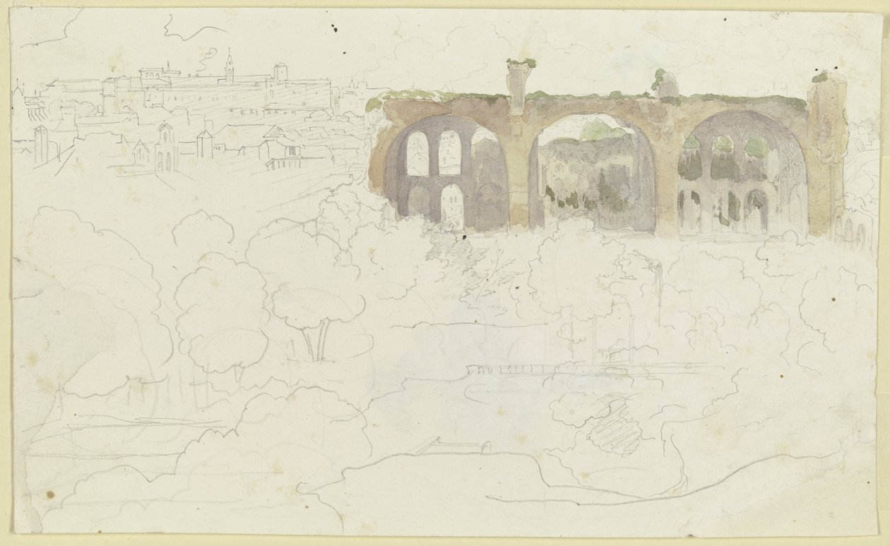Vista del Foro Romano con la basílica de Majencio de Carl Philipp Fohr