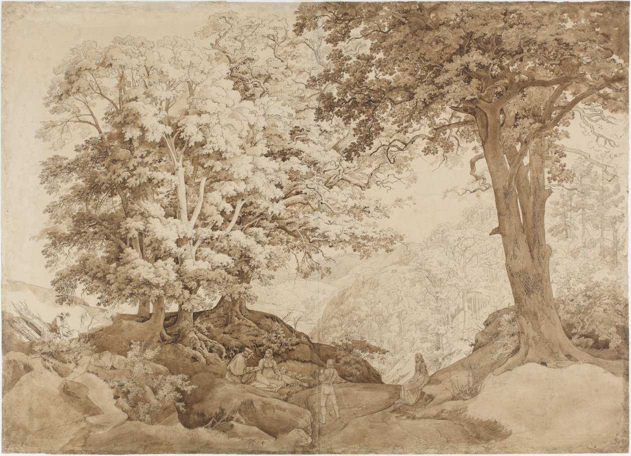 Descanso en el bosque de robles de Carl Philipp Fohr