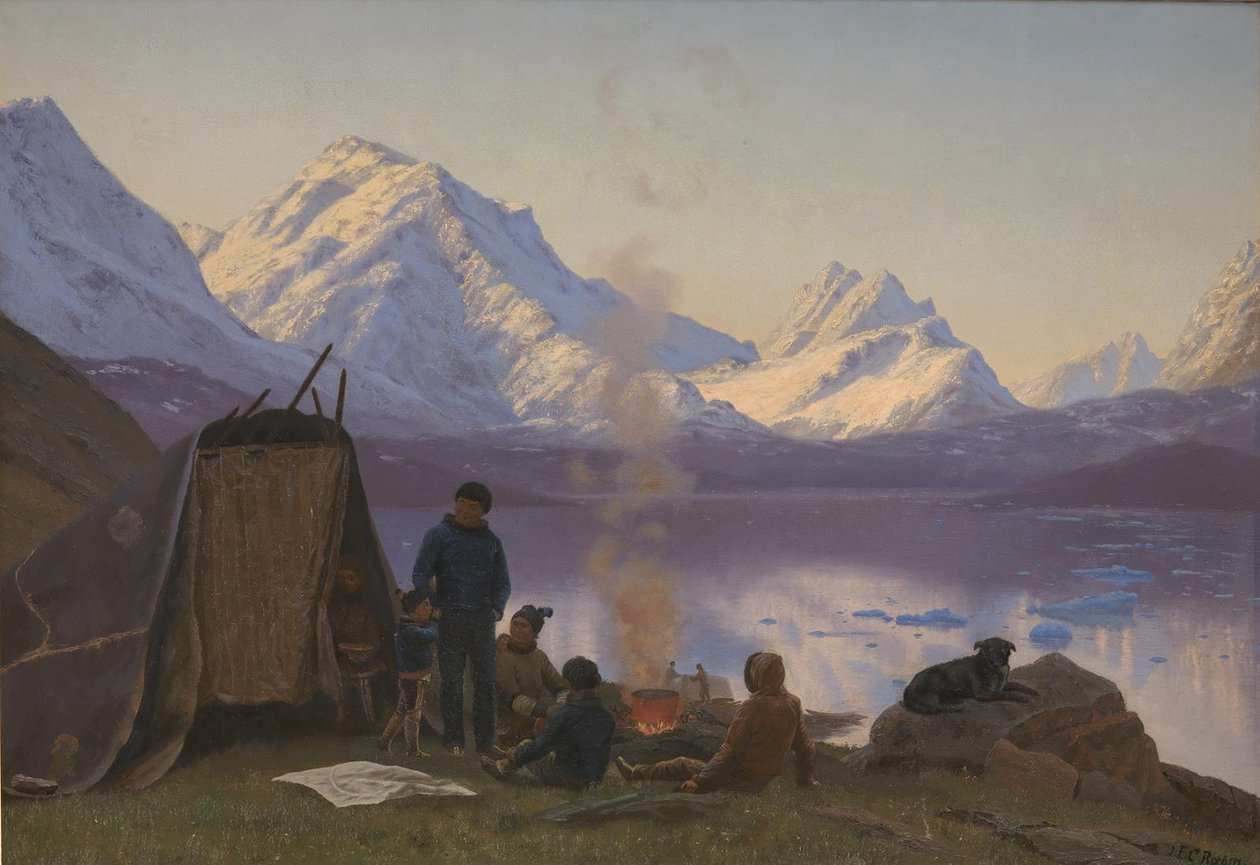 Un asentamiento groenlandés en un fiordo. Verano de Carl Rasmussen