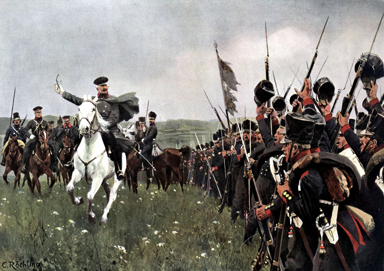 General Blucher antes de la batalla en Katzbach, 26 de agosto de 1813 de Carl Röchling